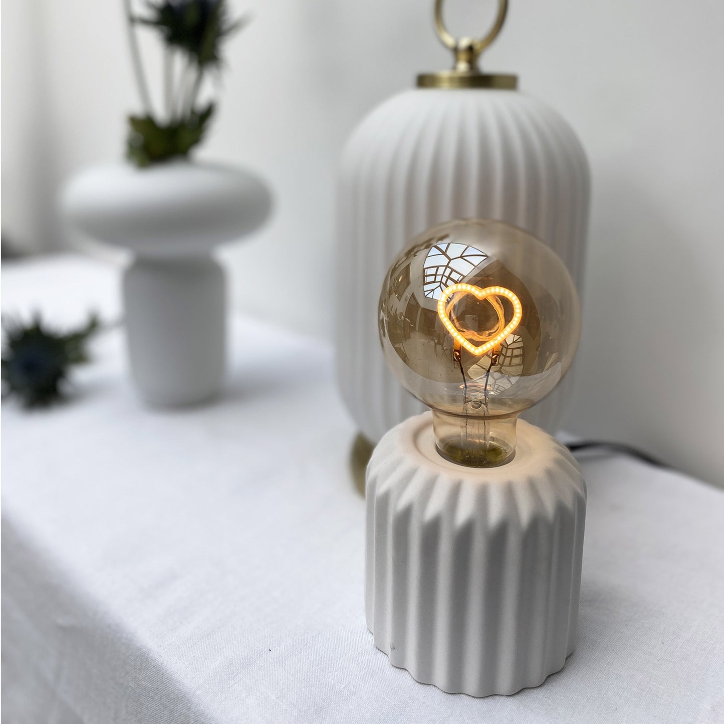Lampe décorative mini blanche coeur LED à piles