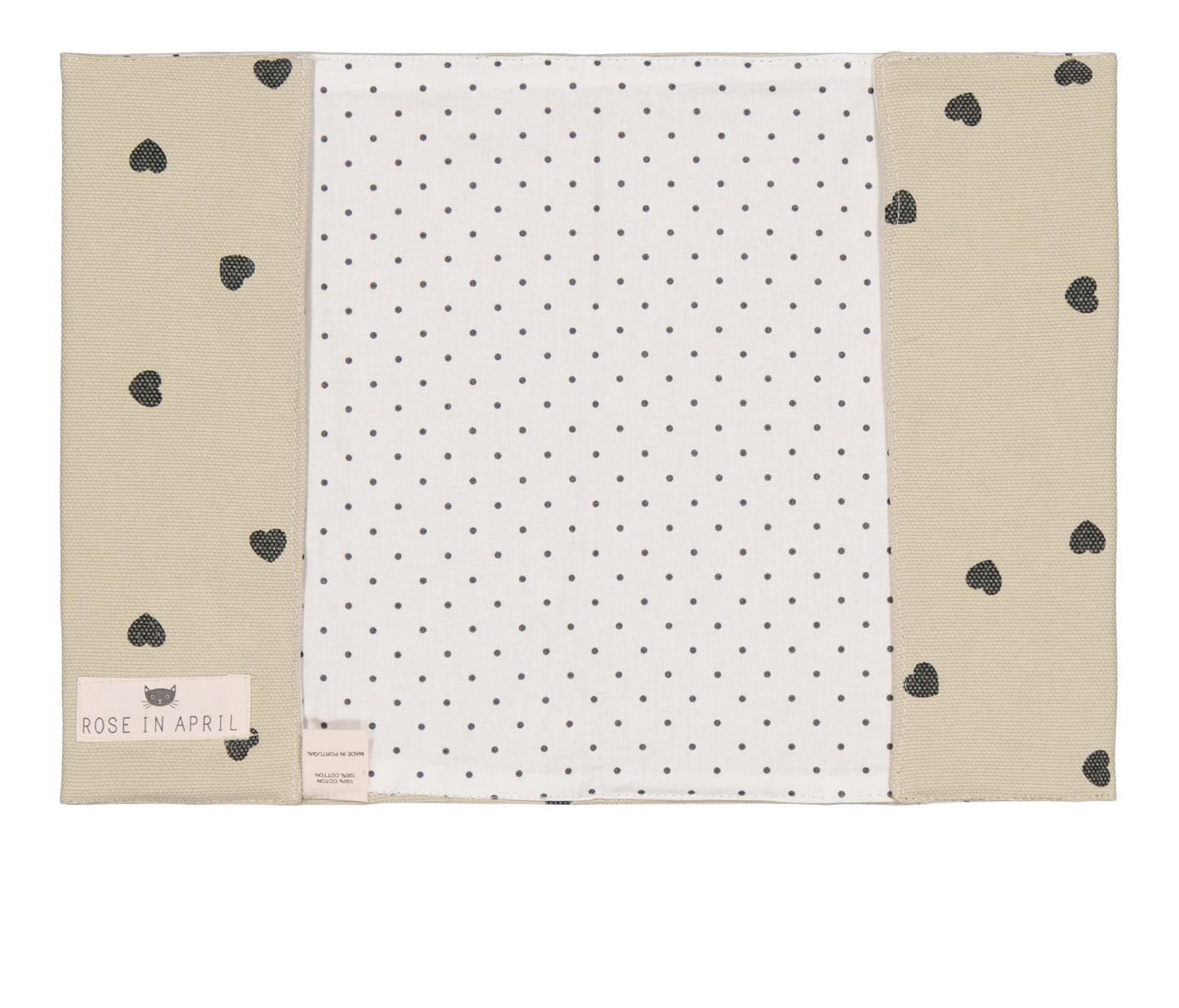Protège carnet de santé mini cœur noir