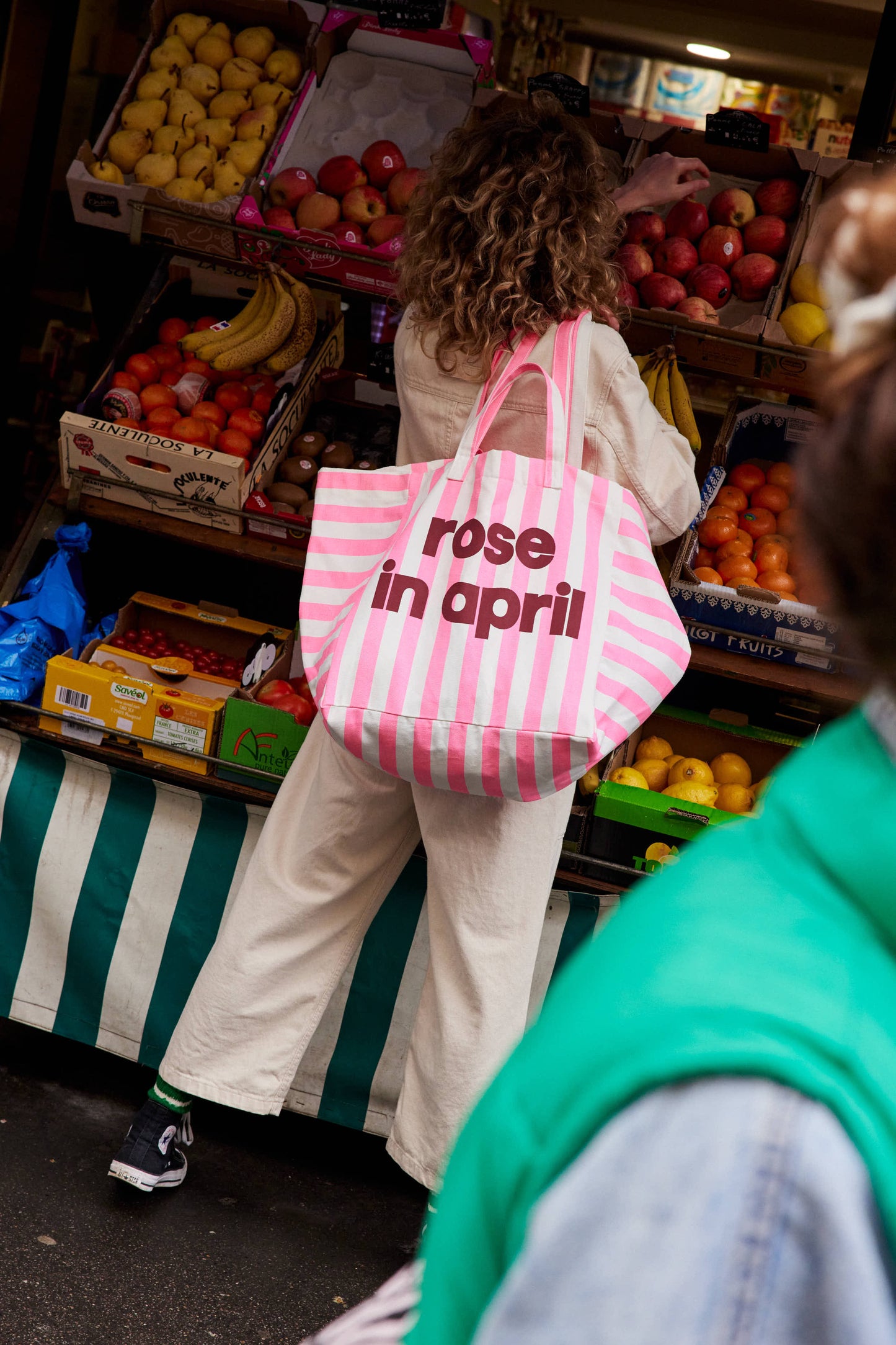 Sac Cabas Rayures Rose fluo Edition limitée