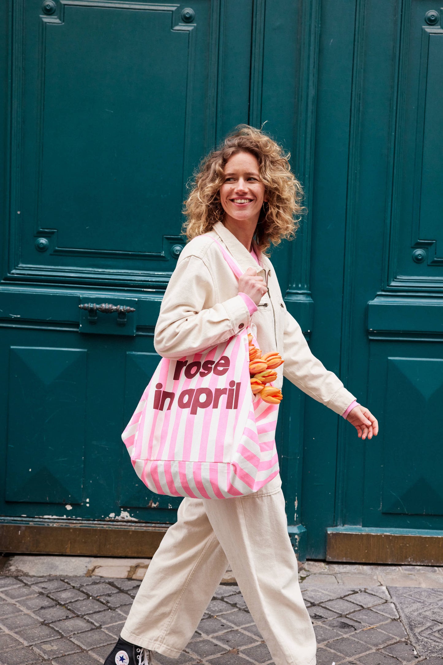 Sac Cabas Rayures Rose fluo Edition limitée