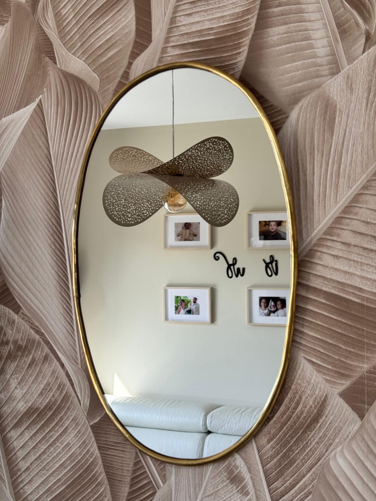 Miroir ovale en laiton