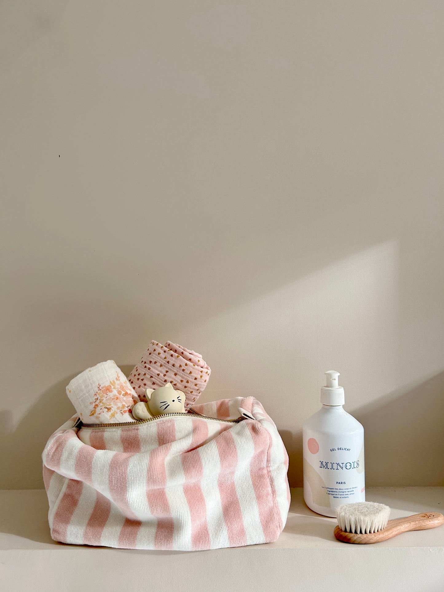Trousse de toilette rose clair