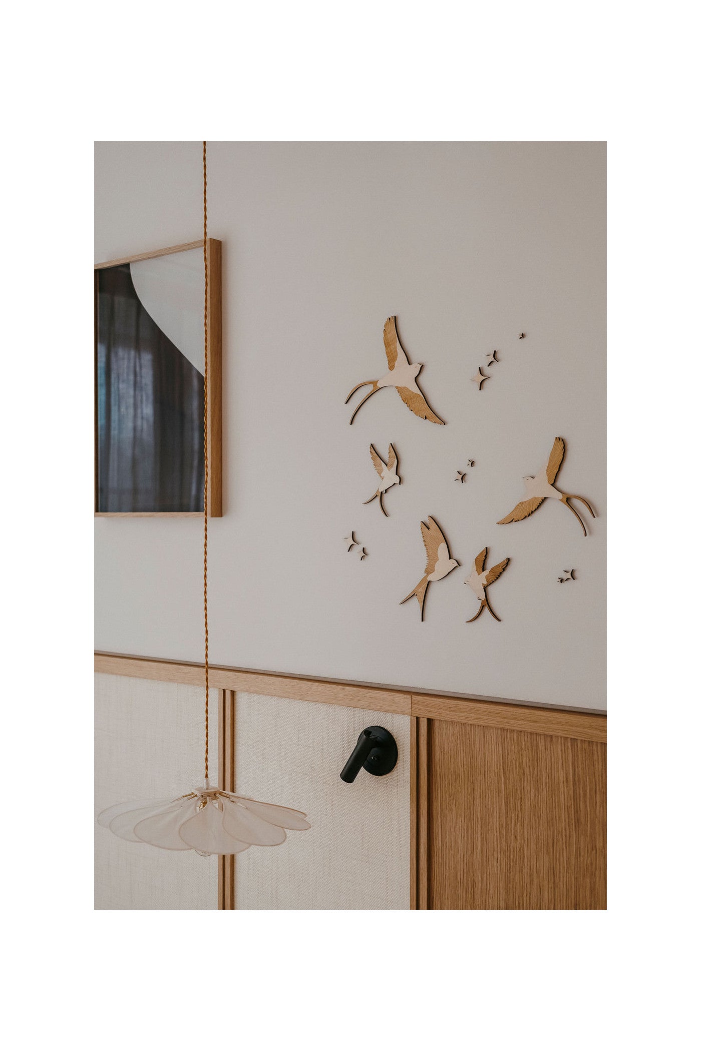 Set de décoration en bois Hirondelles